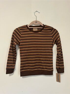Brown Striped Kids Sweater